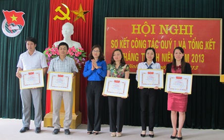 BCH Tỉnh đoàn tặng bằng khen cho 5 tập thể đã có thành tích xuất sắc trong “Tháng thanh niên” năm 2013